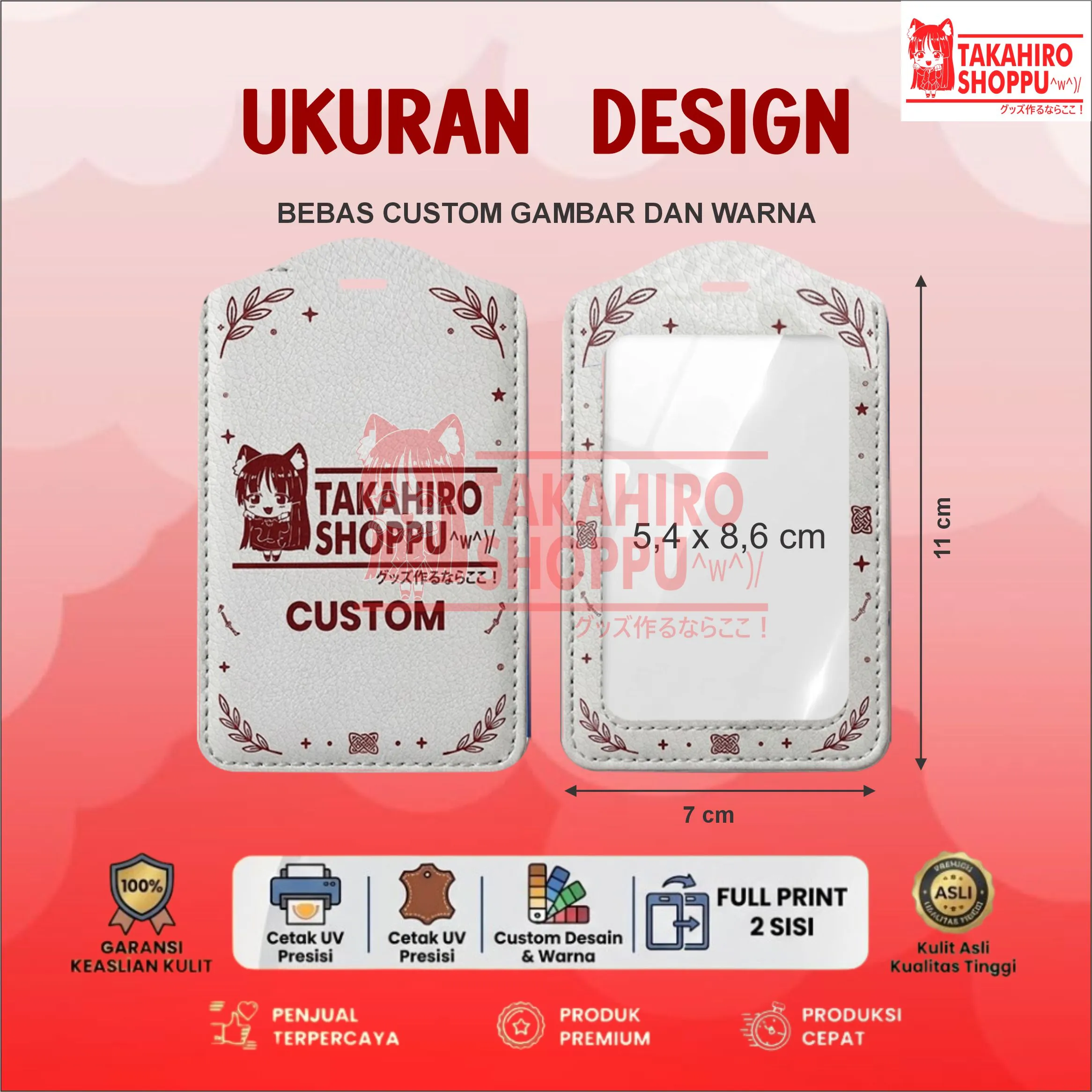 CASING ID CARD KULIT CUSTOM 2 SISI
