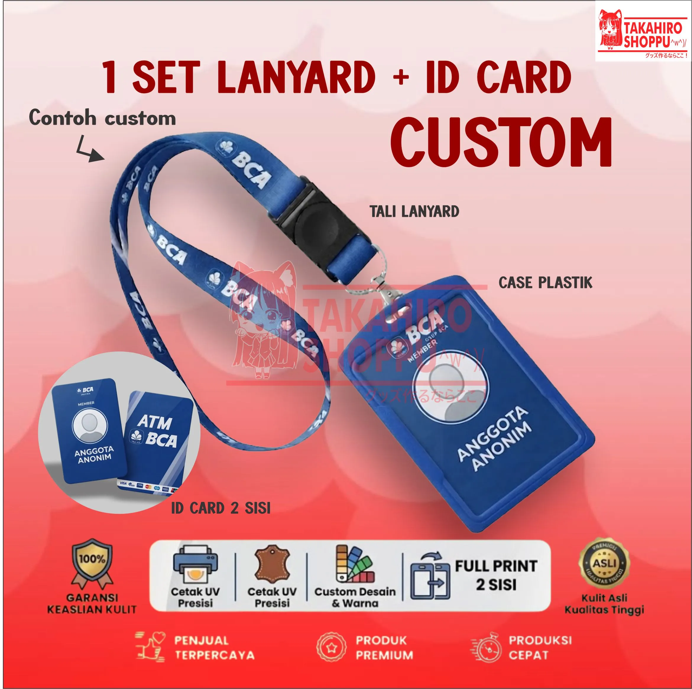 1 SET LANYARD + ID CARD PVC CUSTOM