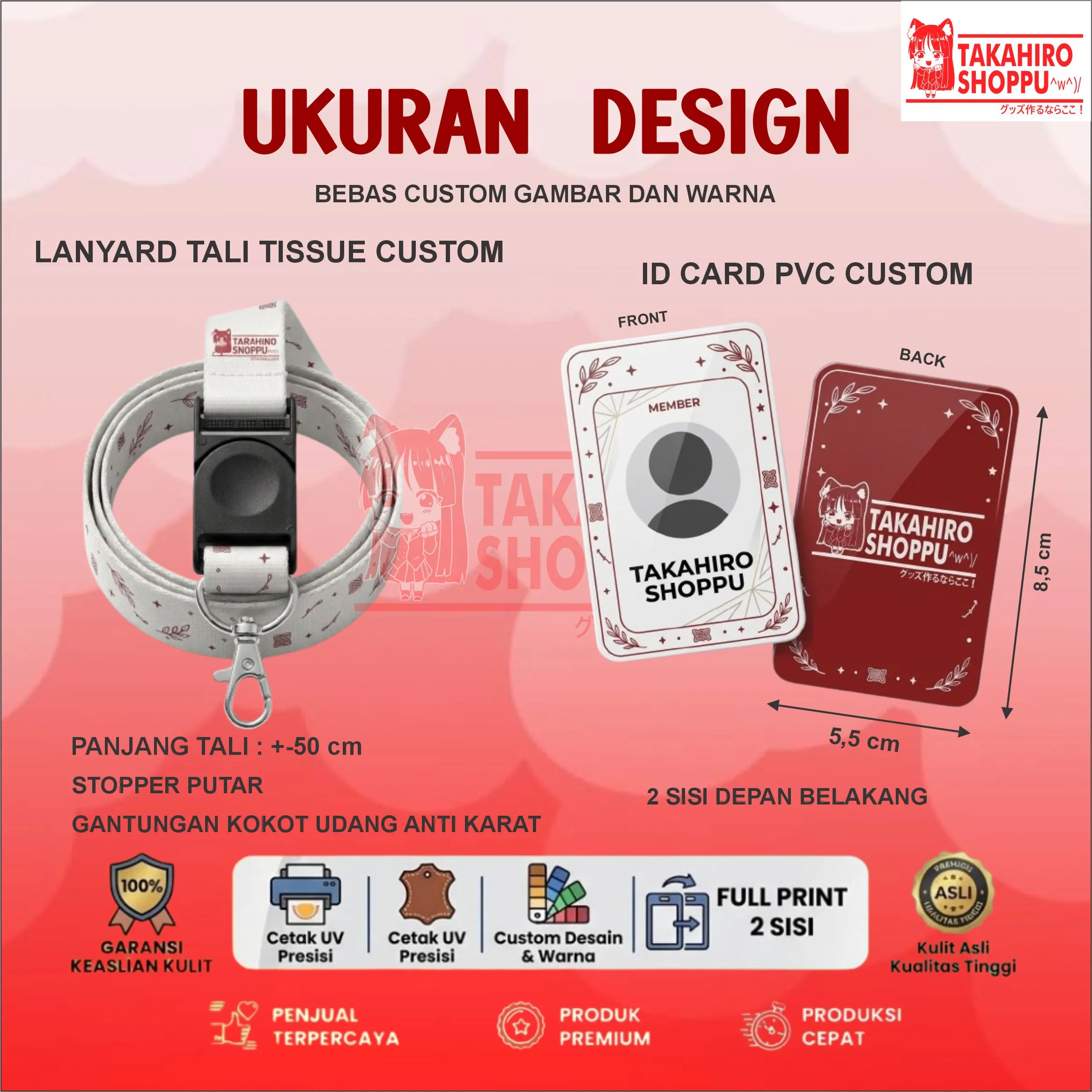 1 SET LANYARD + ID CARD PVC CUSTOM