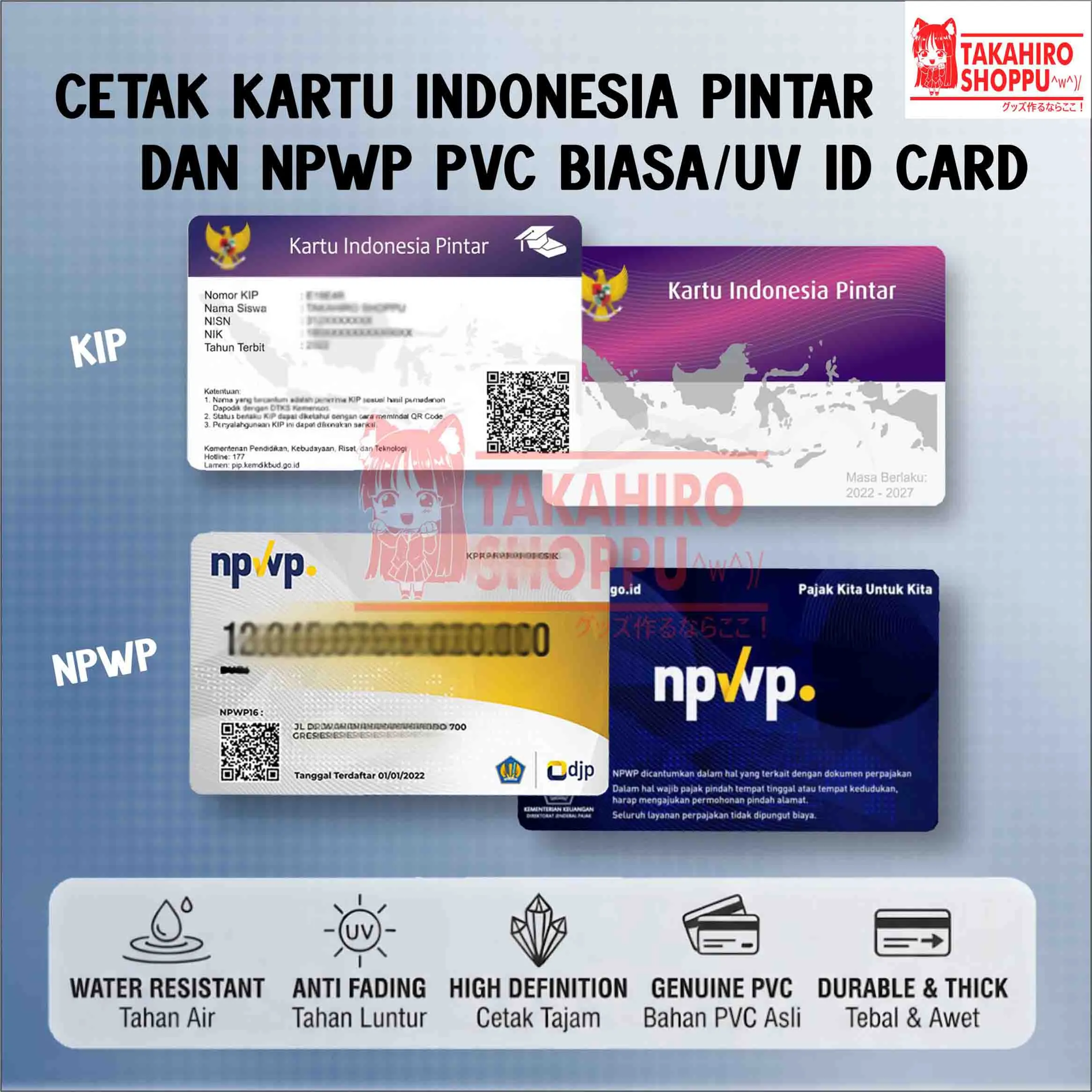 CETAK ID CARD KIP & NPWP BAHAN PVC ID TEBAL