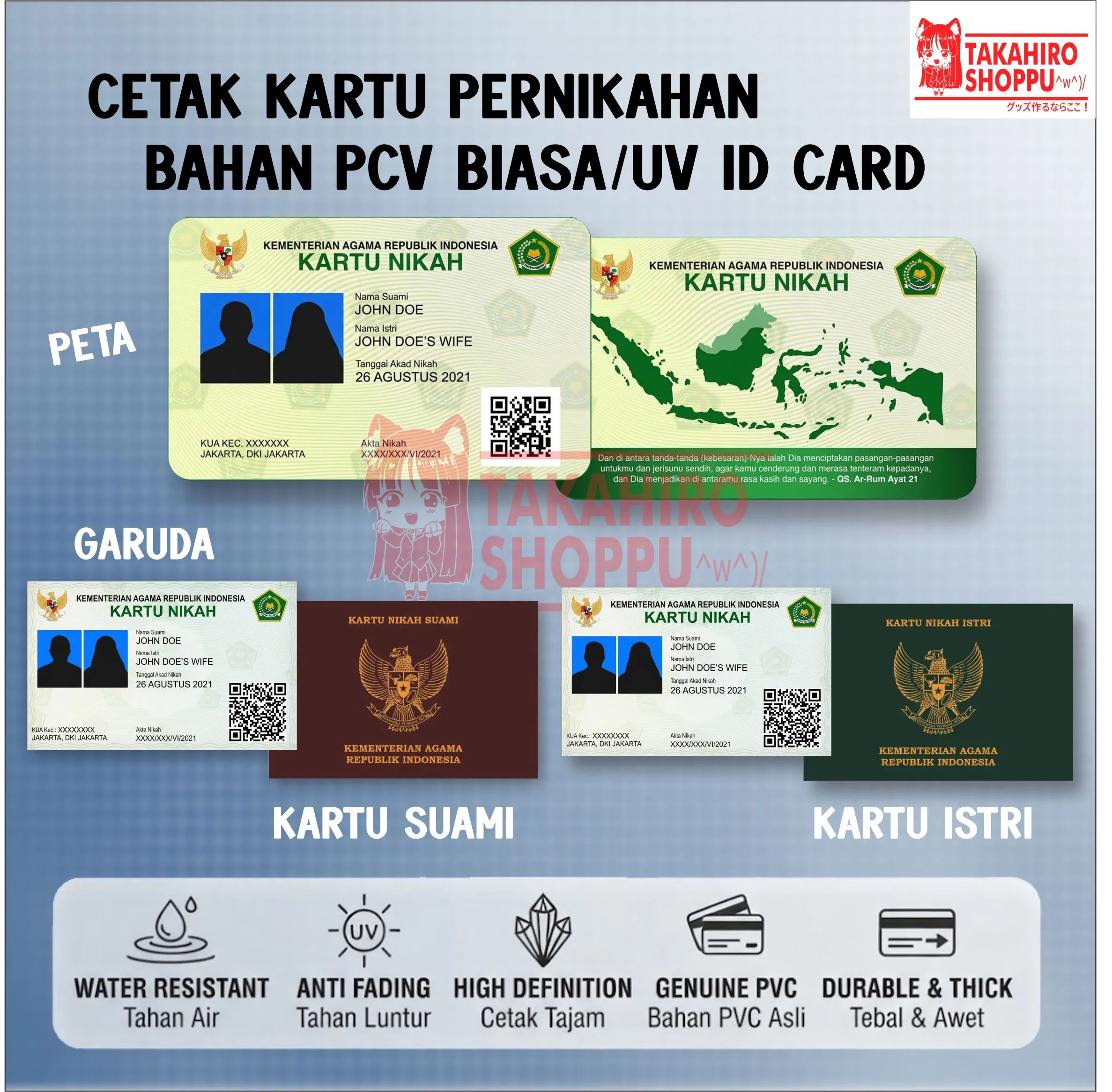 CETAK ID CARD PERNIKAHAN BAHAN PVC TEBAL