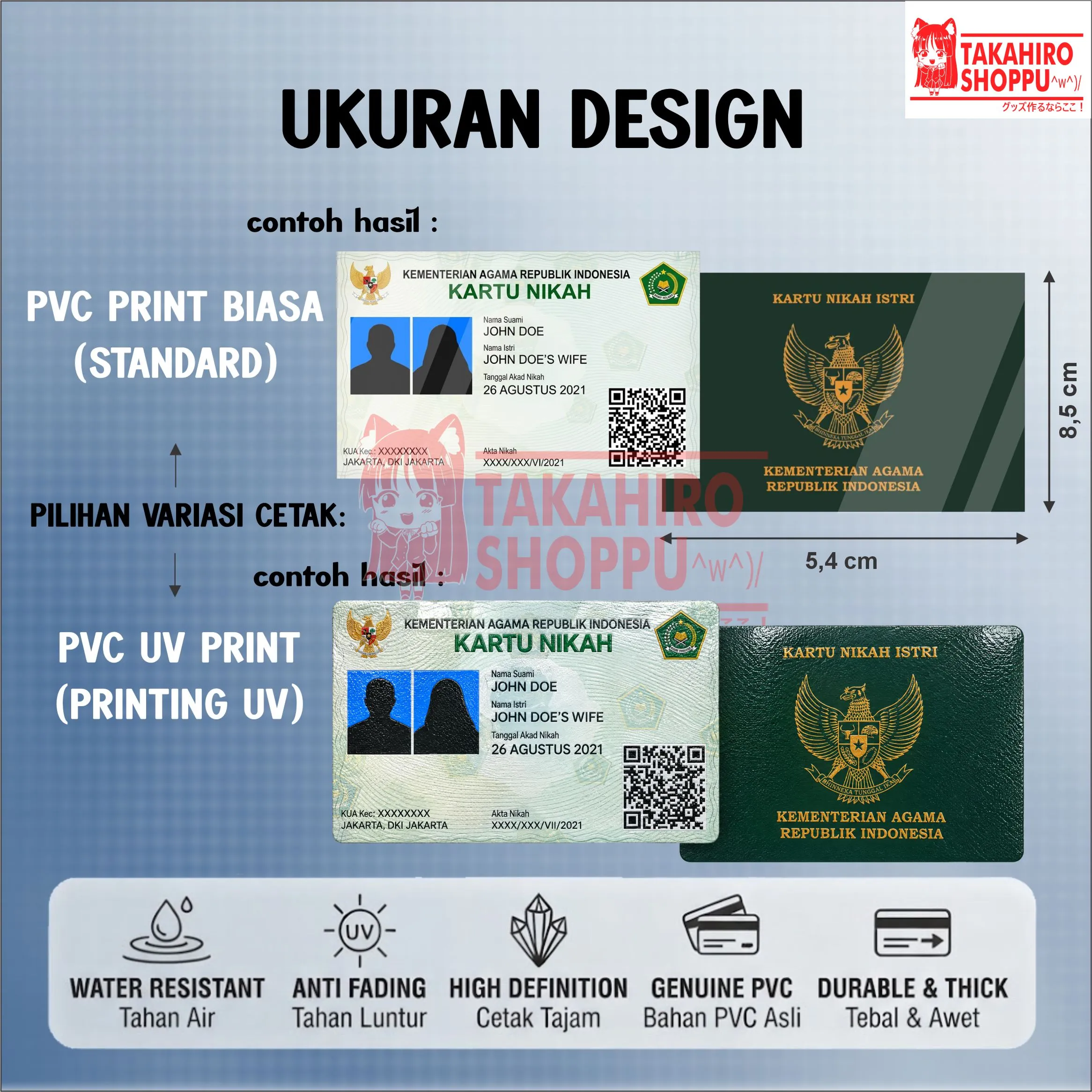 CETAK ID CARD PERNIKAHAN BAHAN PVC TEBAL