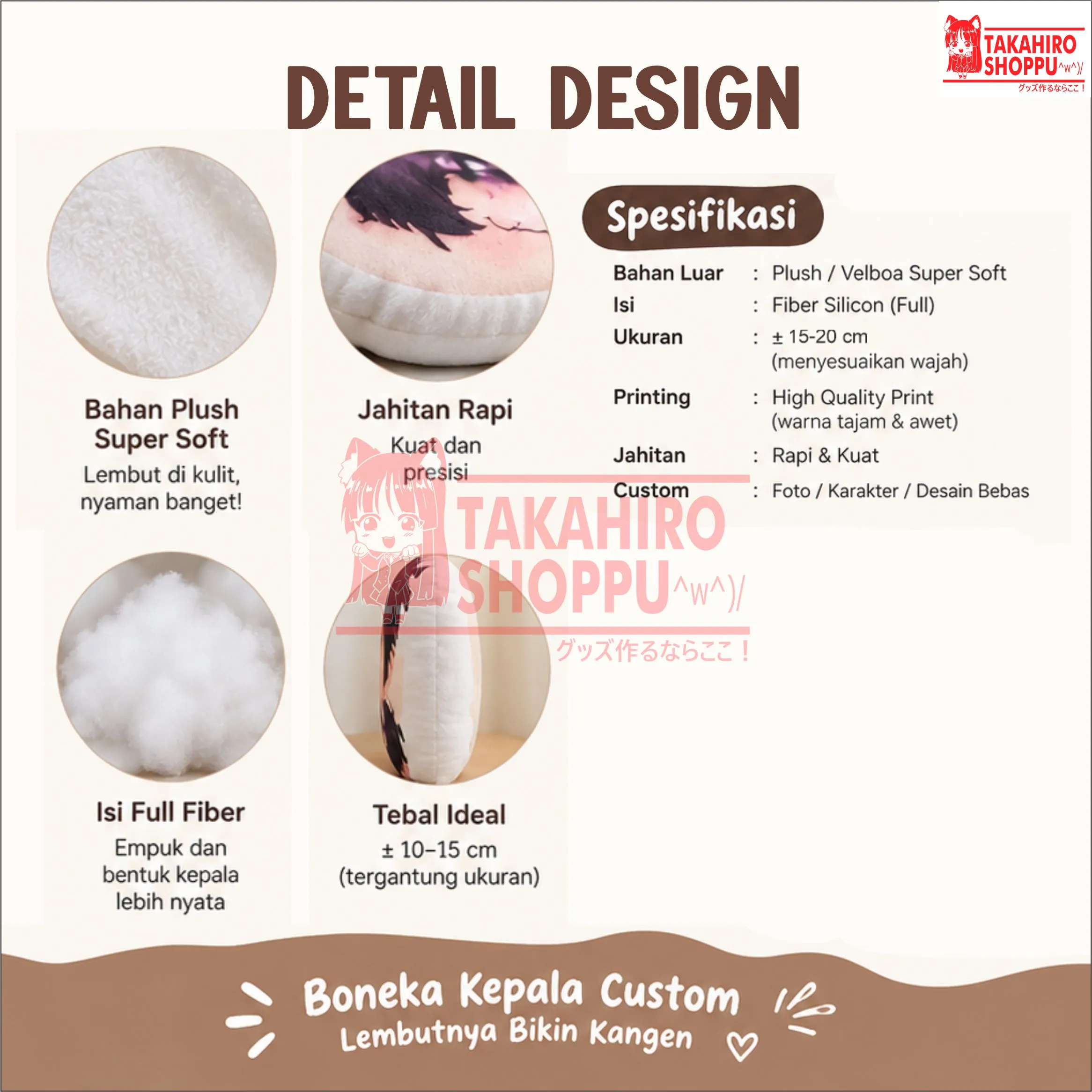 BONEKA CUSTOM BENTUK KEPALA 20 CM