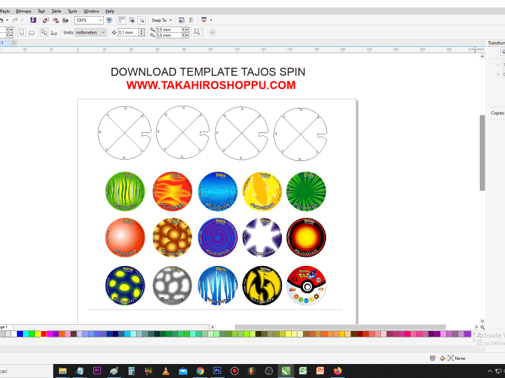 Download Template Tazos Spin
